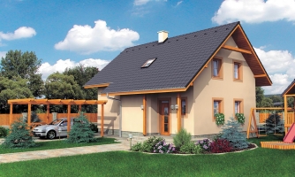 Family house for a narrow plot with habitable attic space.
